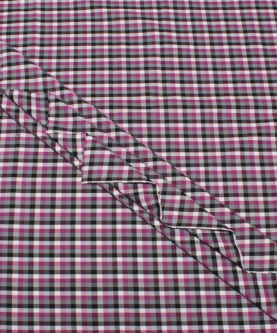 Multicolor handwoven checks cotton fabric