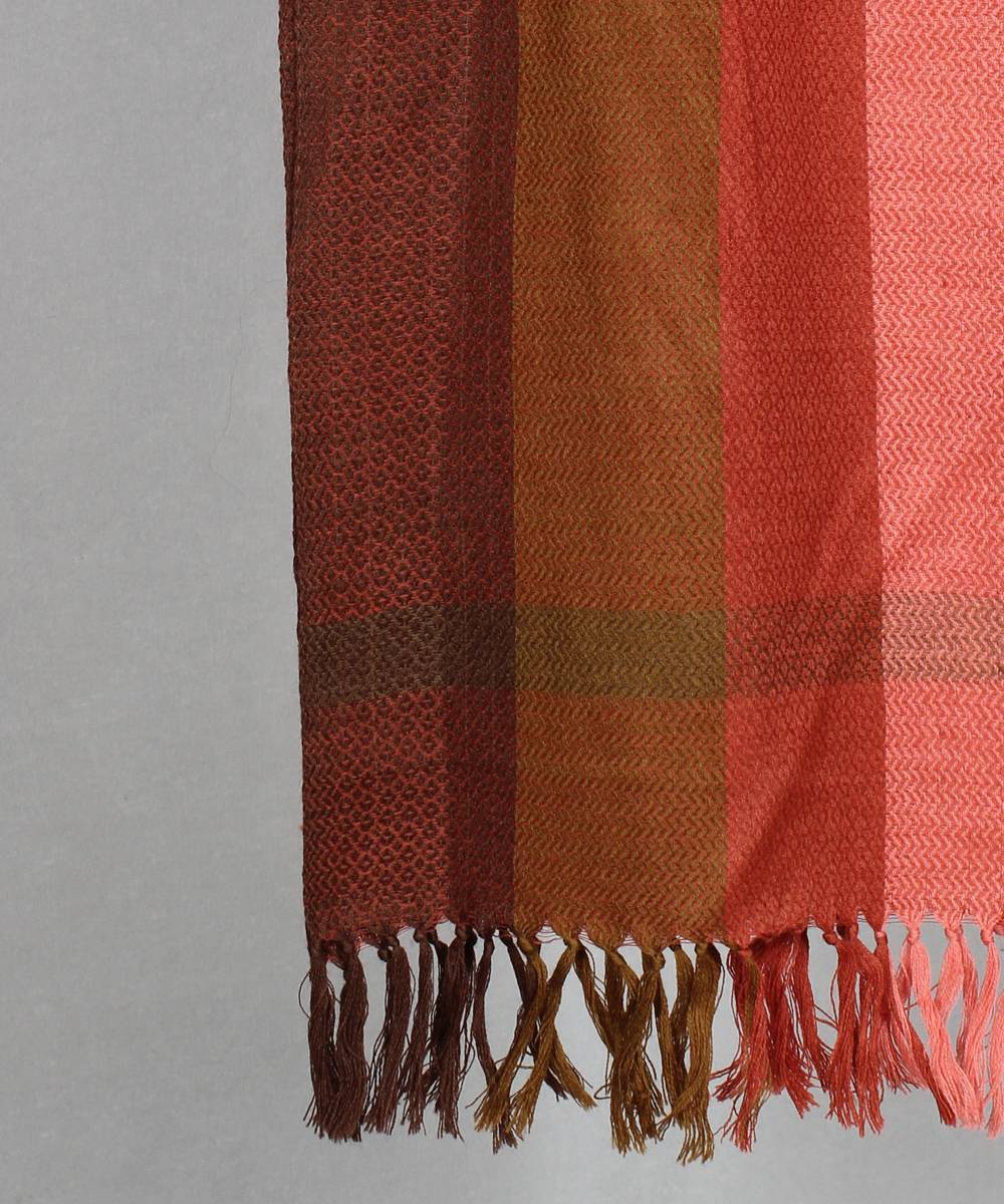 Multicolor stripe handloom woolen stole