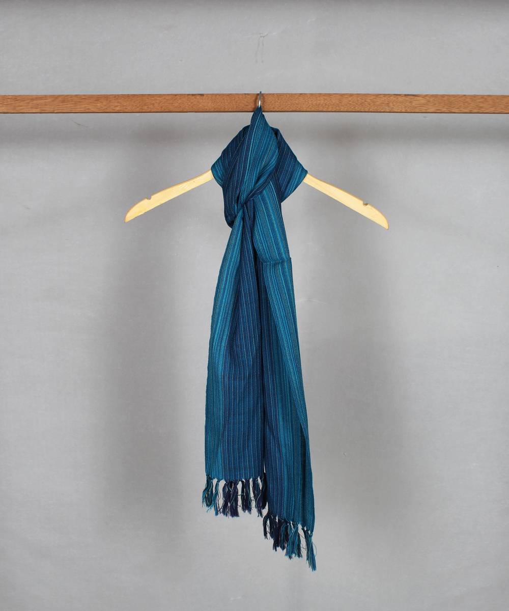 Navy blue handloom woolen stole