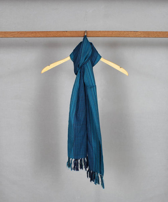 Navy blue handloom woolen stole