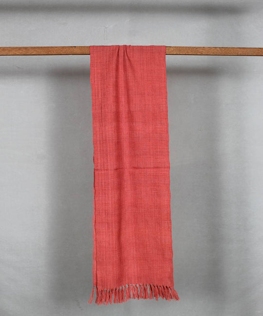 Coral pink handloom woolen stole