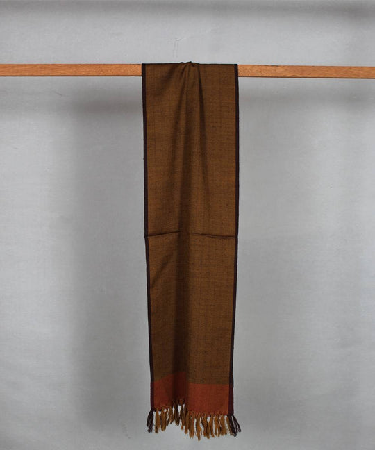 Brown handwoven woolen stole