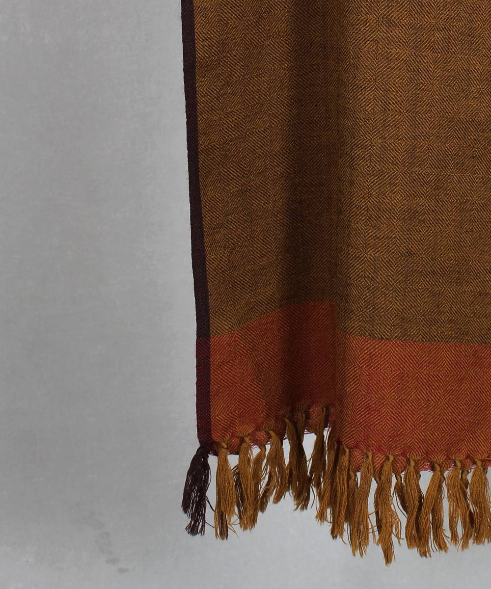 Brown handwoven woolen stole