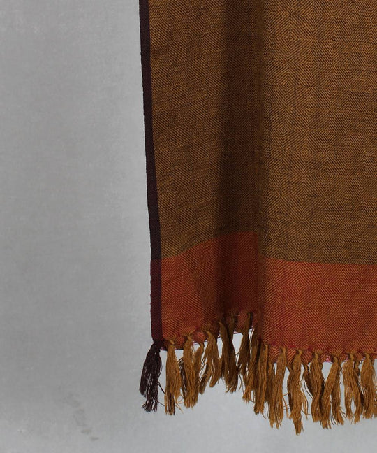 Brown handwoven woolen stole