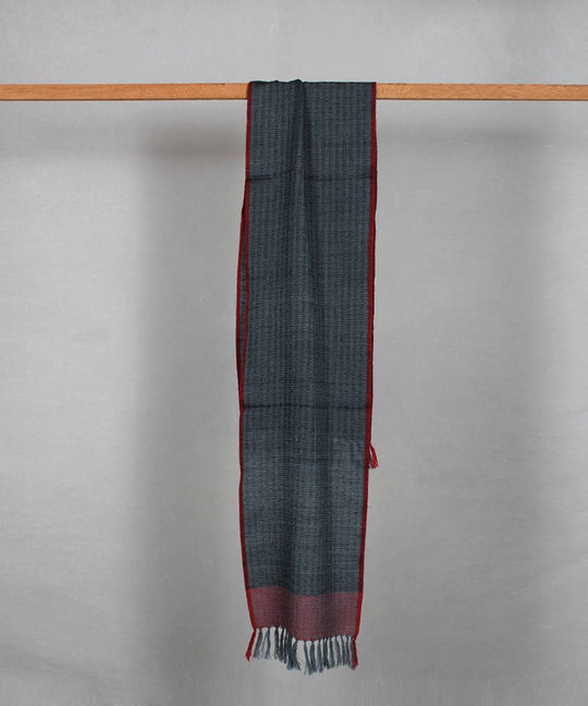 Dark grey handloom woolen stole