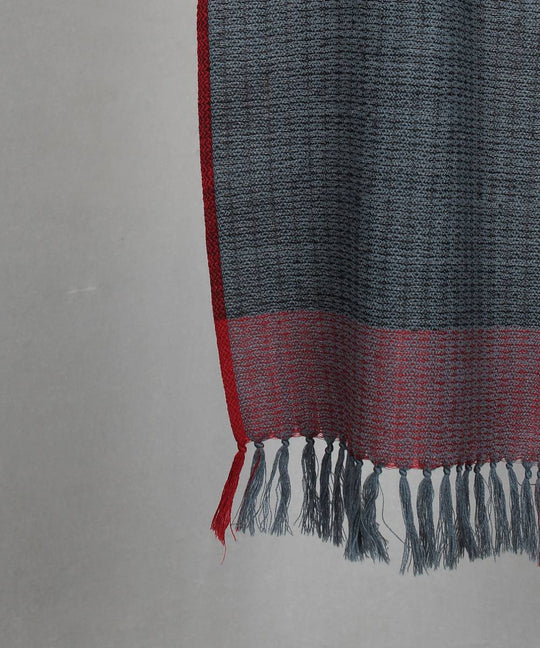 Dark grey handloom woolen stole