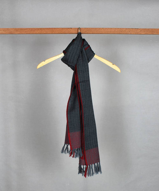 Dark grey handloom woolen stole