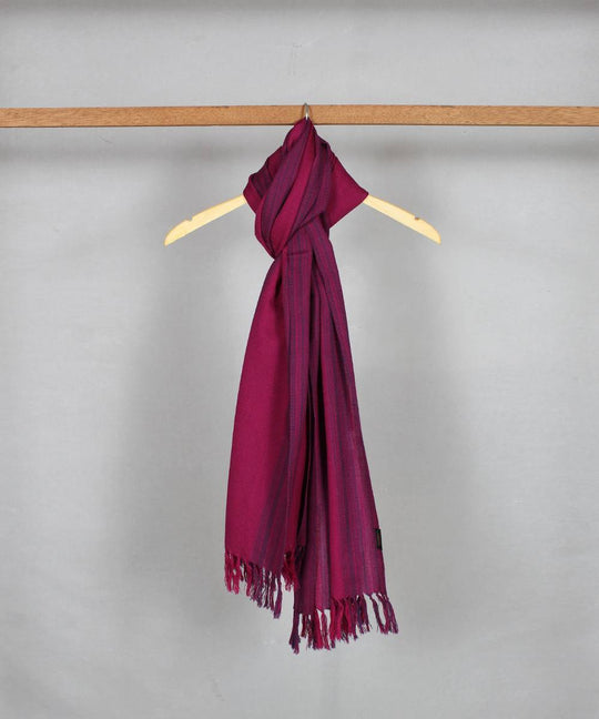 Purple pink handloom woolen stole