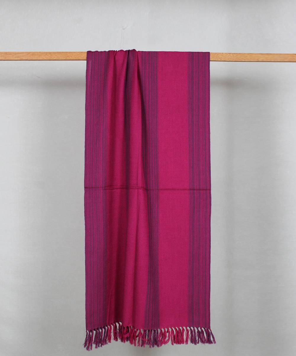 Purple pink handloom woolen stole