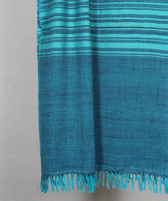 Sky blue handwoven woolen stole