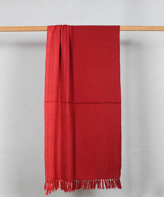 Maroon peach handloom woolen stole