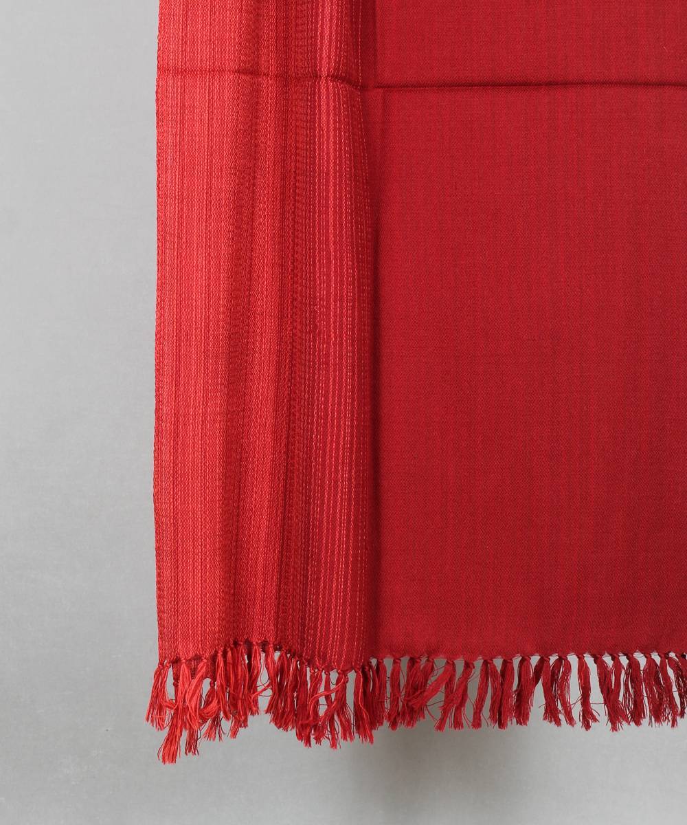 Maroon peach handloom woolen stole