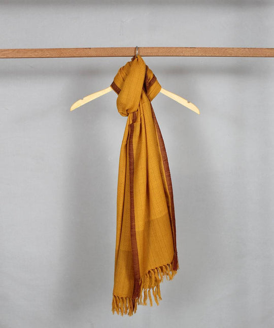 Mustard handloom woolen stole