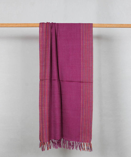 Purple handwoven woolen stole