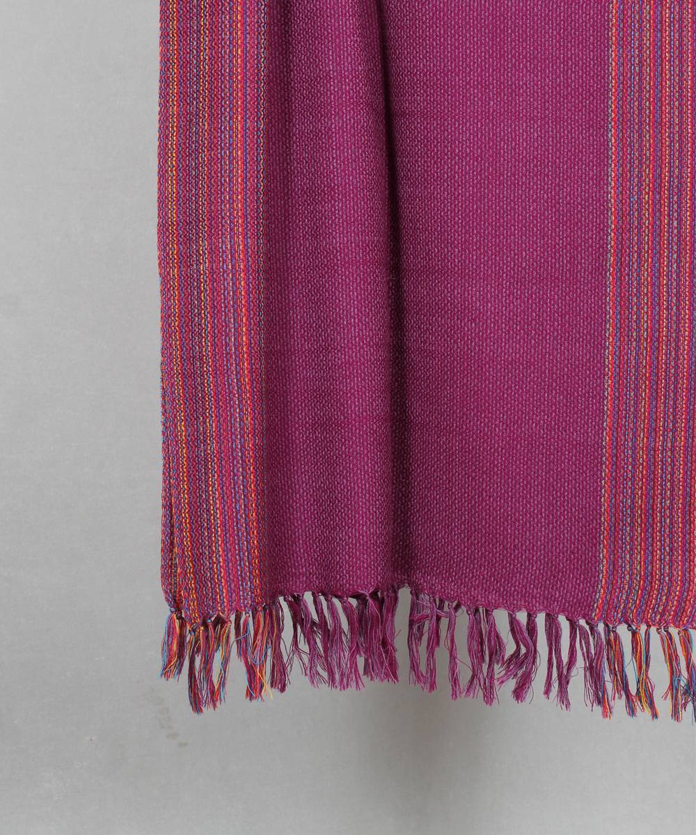 Purple handwoven woolen stole