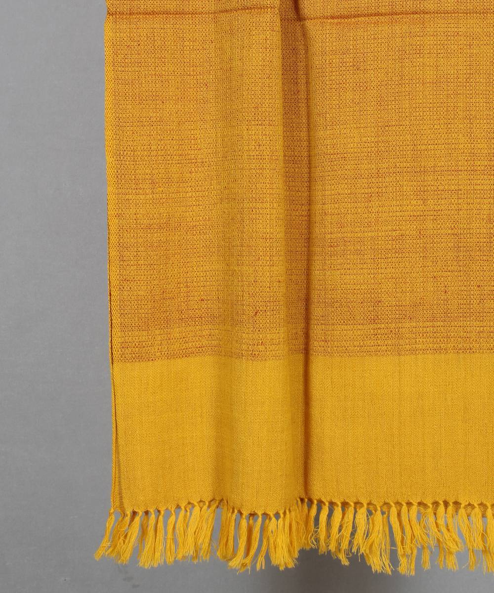 Mustard yellow handloom woolen stole