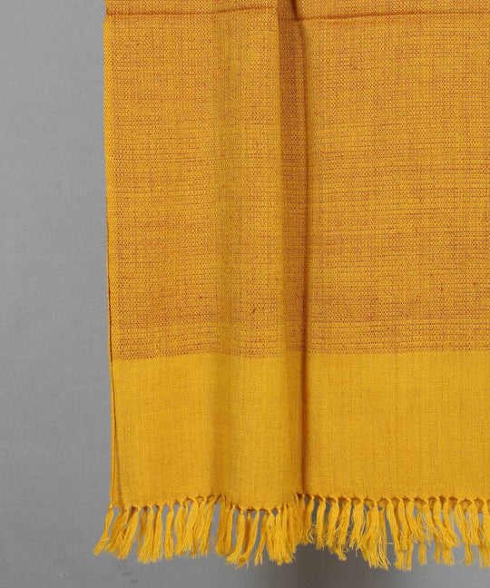 Mustard yellow handloom woolen stole