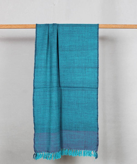 Sky blue shade handloom woolen stole