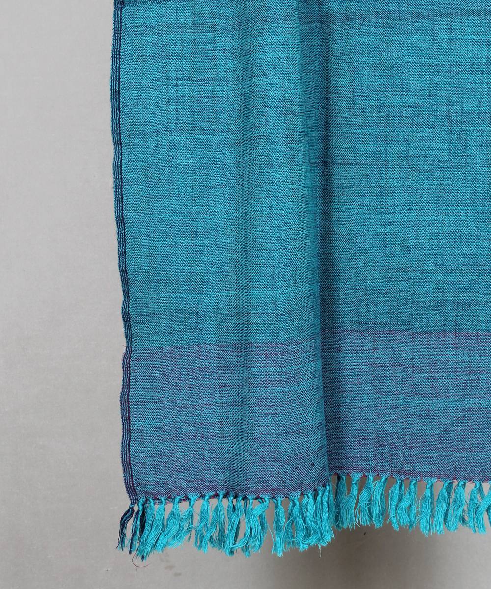 Sky blue shade handloom woolen stole