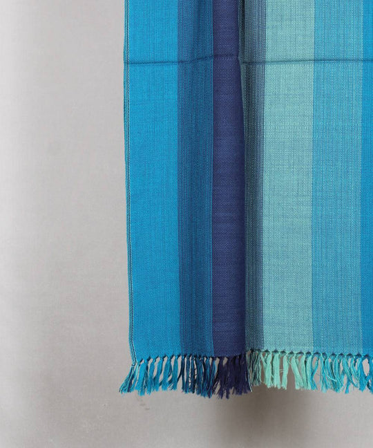 Sky blue striped handloom woolen stole