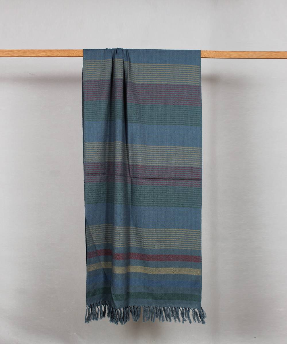 Grey multishade handloom woolen stole
