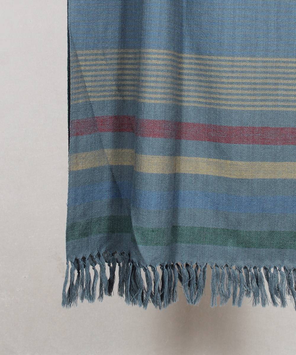Grey multishade handloom woolen stole