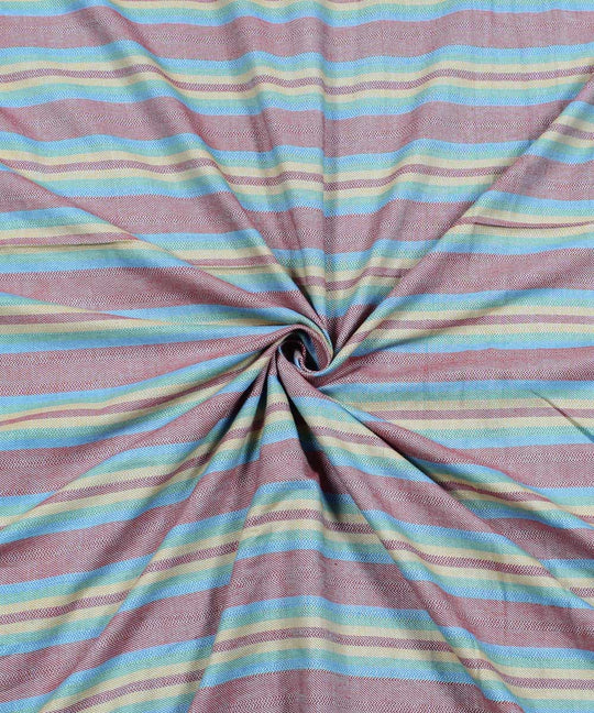2.5m Multicolor handwoven stripe cotton kurta material