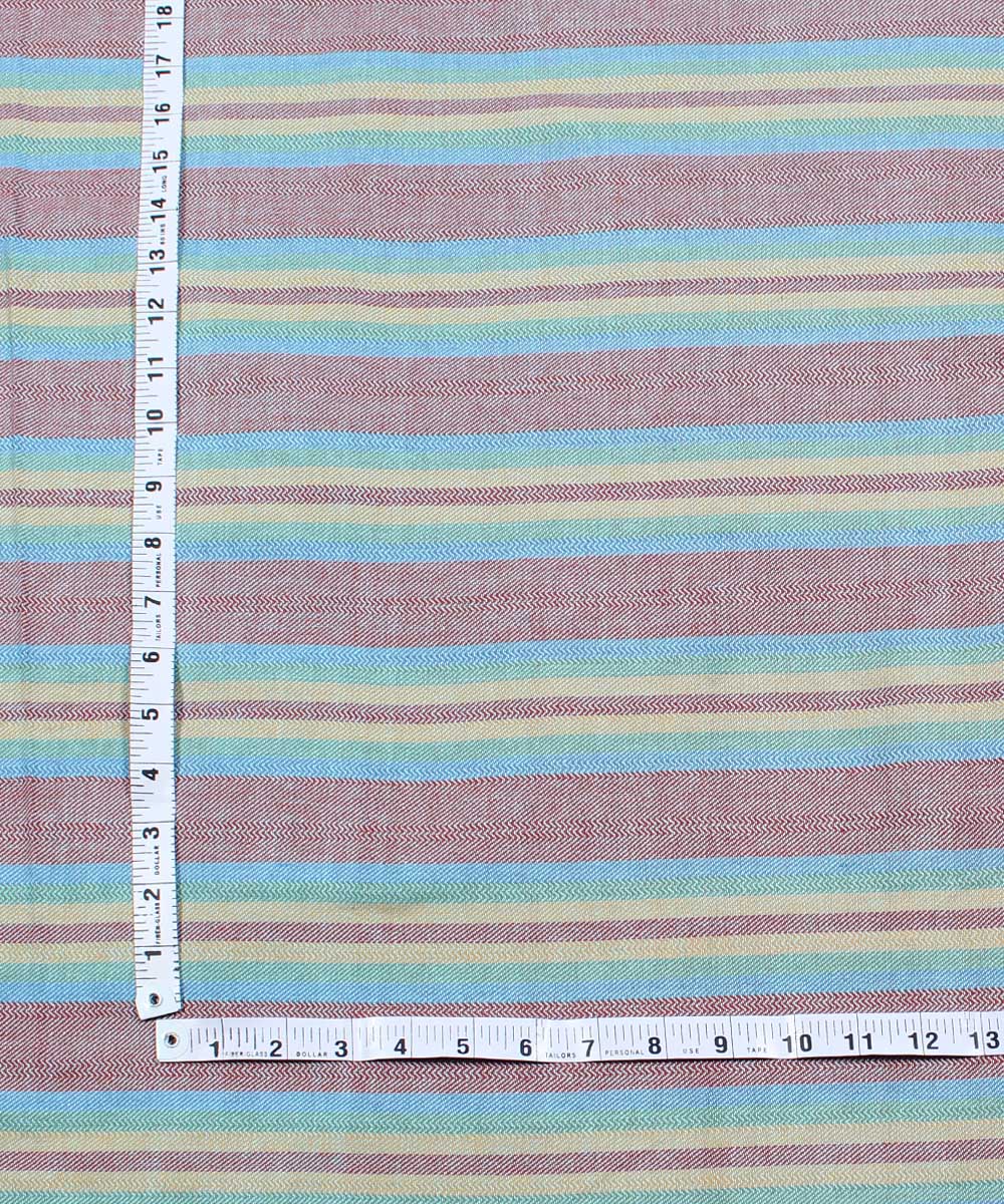 2.5m Multicolor handwoven stripe cotton kurta material