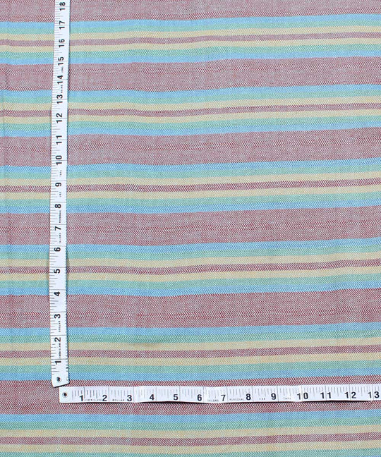 2.5m Multicolor handwoven stripe cotton kurta material