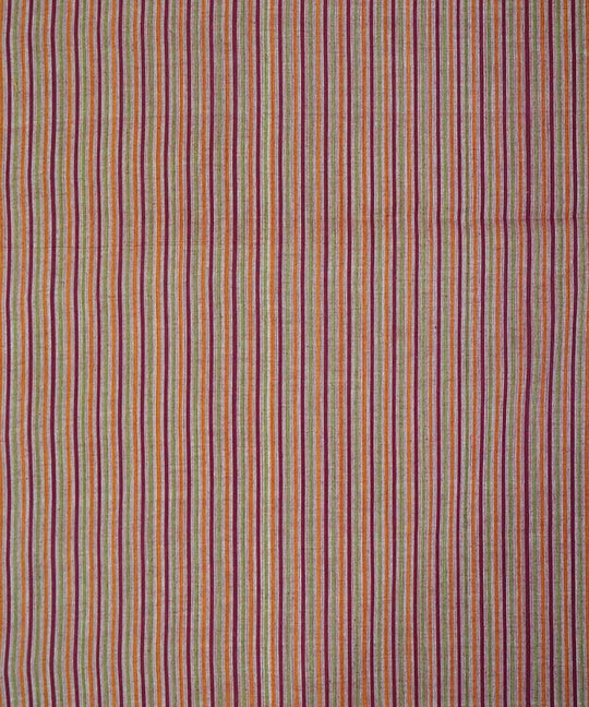 0.9m Multi color handwoven cotton stripes mangalgiri fabric