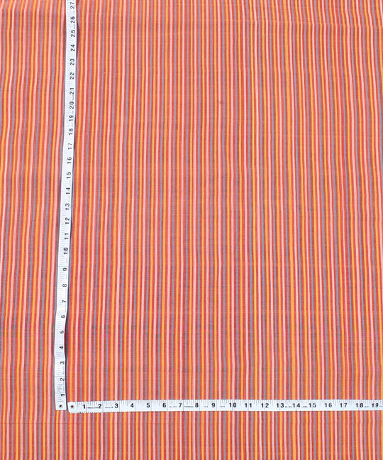 2.5m Multicolour handloom cotton stripe mangalgiri kurta material