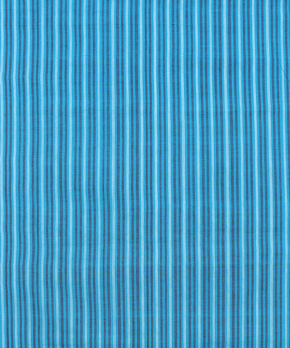 3m Blue multicolour handloom cotton stripe mangalgiri kurta material