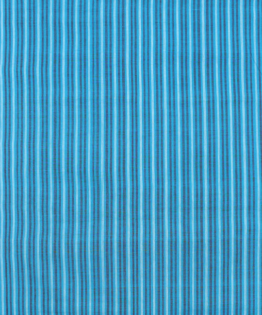3m Blue multicolour handloom cotton stripe mangalgiri kurta material