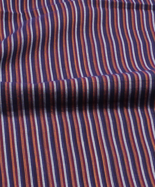 3m Dark blue multicolour handloom cotton mangalgiri kurta material