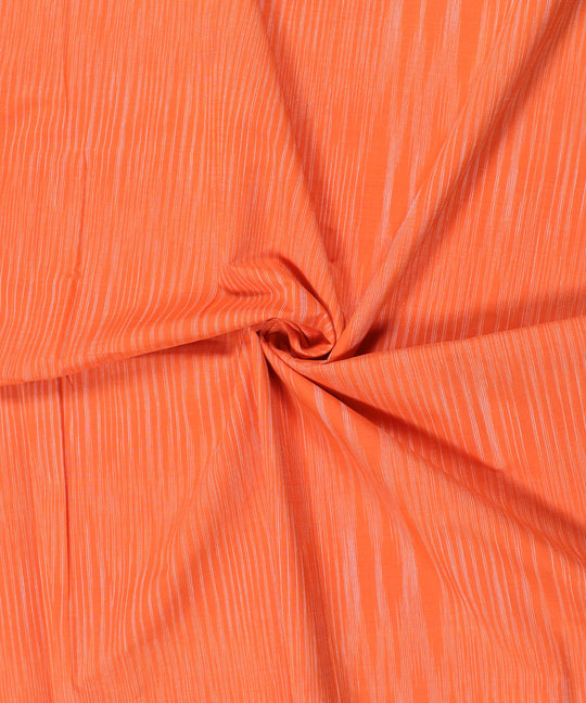 3m Orange handwoven cotton stripes mangalgiri kurta material
