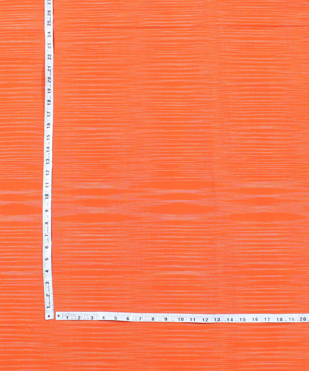 3m Orange handwoven cotton stripes mangalgiri kurta material