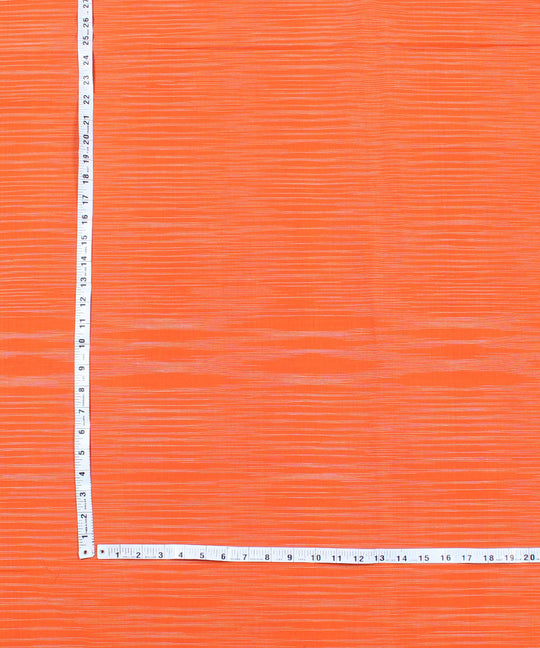 3m Orange handwoven cotton stripes mangalgiri kurta material