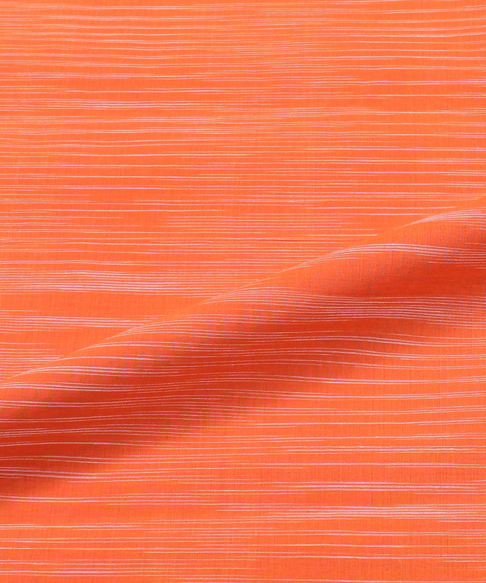 3m Orange handwoven cotton stripes mangalgiri kurta material