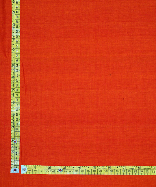0.7m Orange hand woven cotton mangalgiri fabric