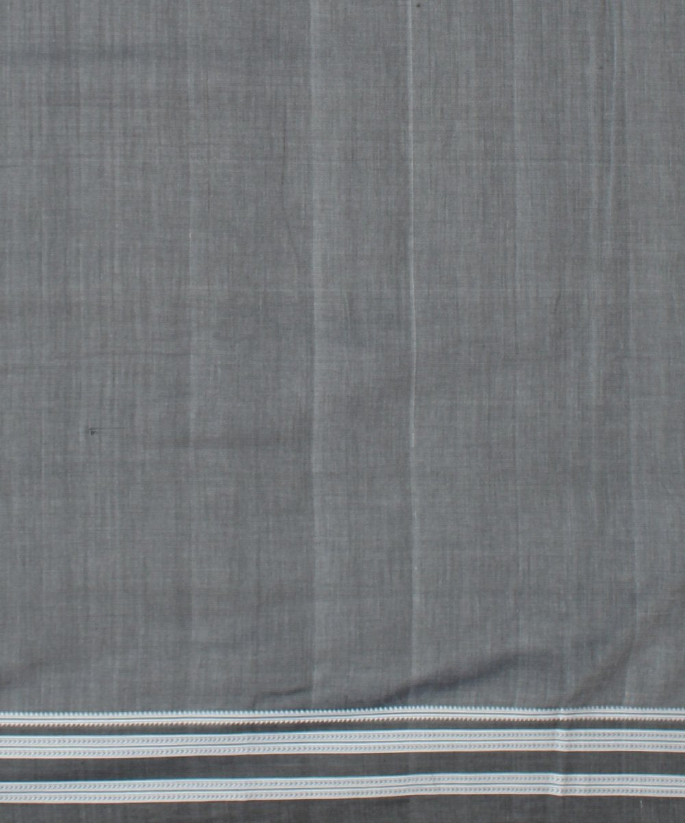 Black white hand woven cotton ilkal saree