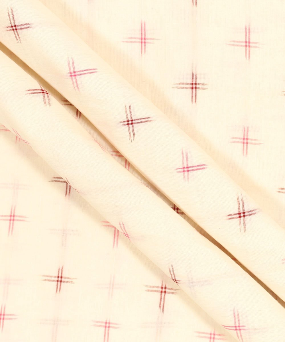 cream ikat handloom cotton fabric