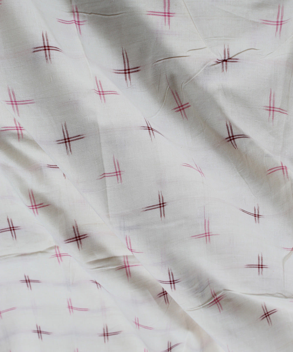 cream ikat handloom cotton fabric