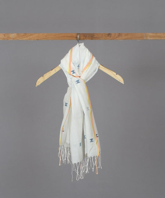 white hand loom eri silk stole