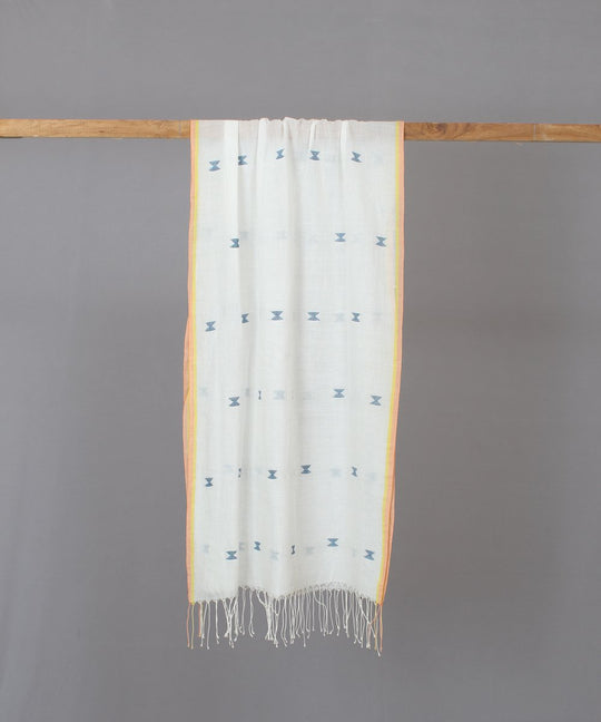 white hand loom eri silk stole