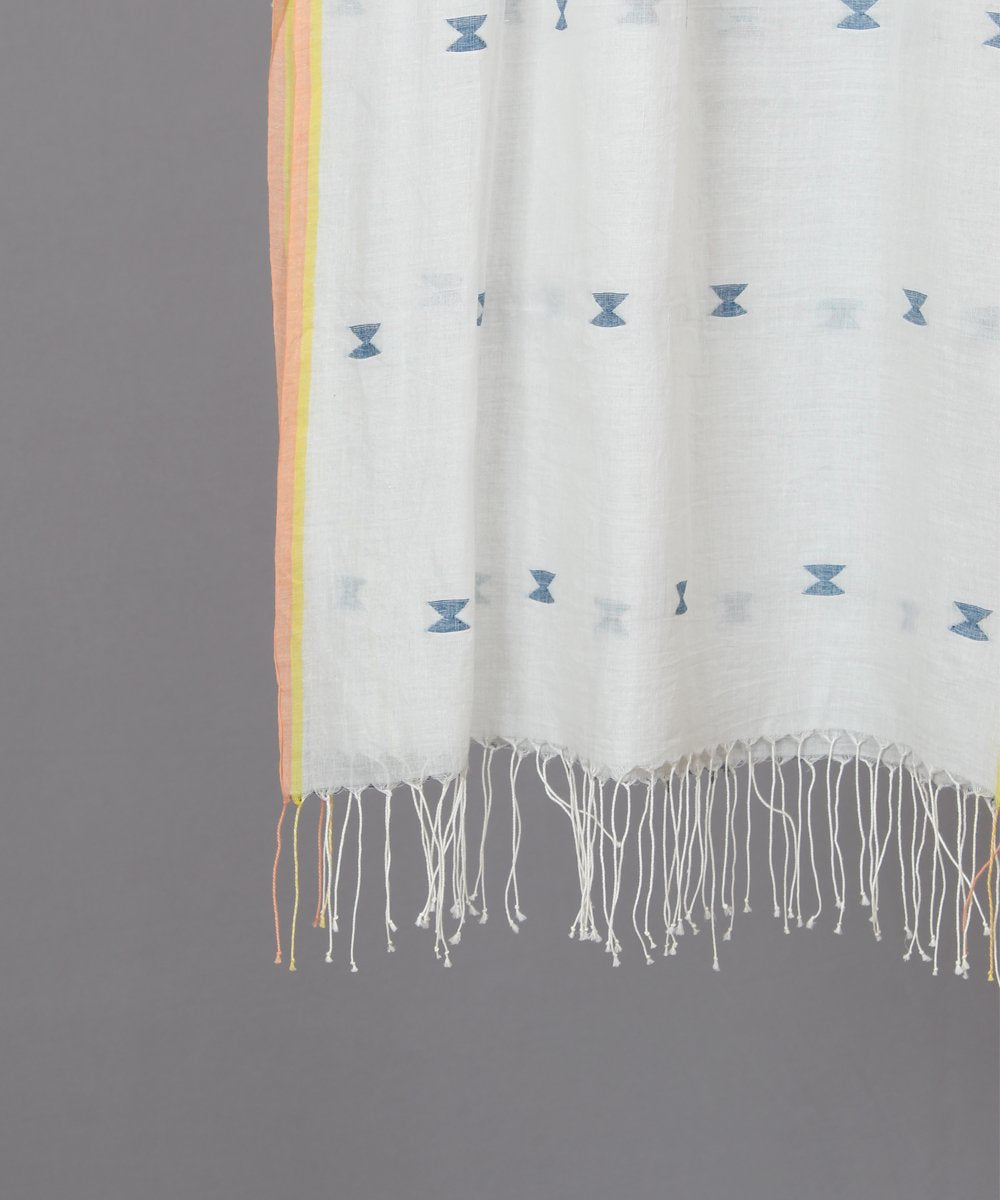 white hand loom eri silk stole