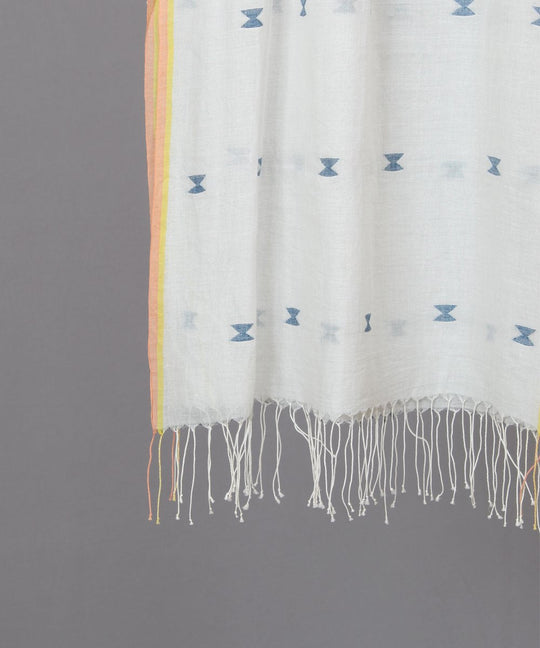 white hand loom eri silk stole
