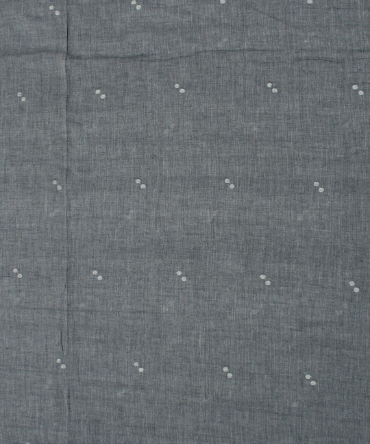 0.52m Grey white handwoven cotton jamdani fabric