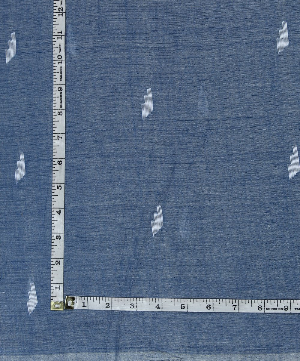 0.4m Blue handloom muslin jamdani fabric