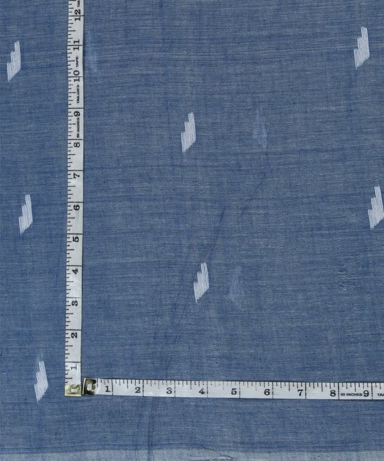 0.4m Blue handloom muslin jamdani fabric