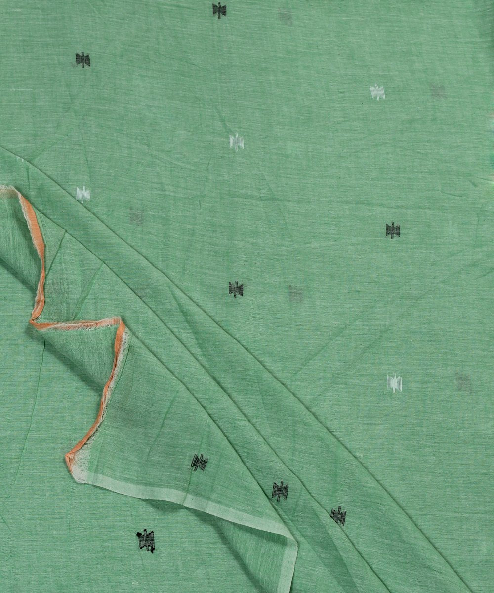 0.78m Handloom light green muslin jamdani fabric